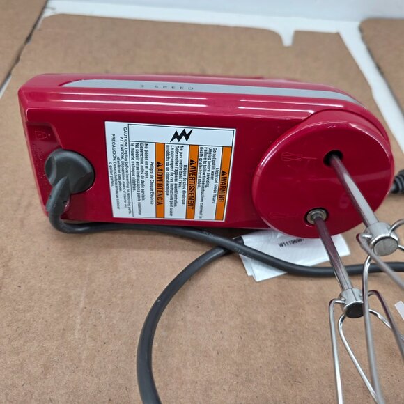 KitchenAid KHM312ER 3 Speed Red Hand Mixer-Tested/Working - Picture 6 of 8